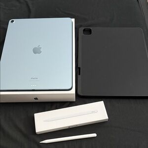 Apple iPad Air -  Blue with Black Case and Apple Pencil
